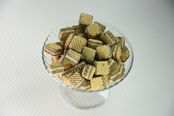 wafers in glass bowl