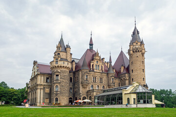 Fototapeta na wymiar Palace in Moszna, Poland, former noble residence