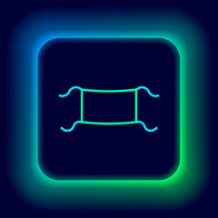 Glowing neon line Medical protective mask icon isolated on black background. Colorful outline concept. Vector