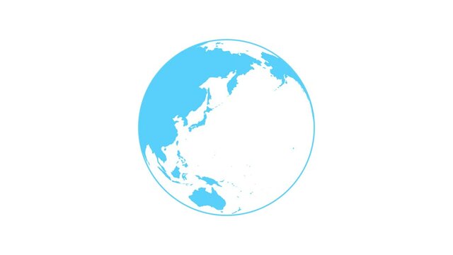 日本中心の水色のデジタル地球イメージ背景