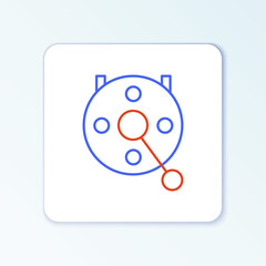 Line Spinning reel for fishing icon isolated on white background. Fishing coil. Fishing tackle. Colorful outline concept. Vector