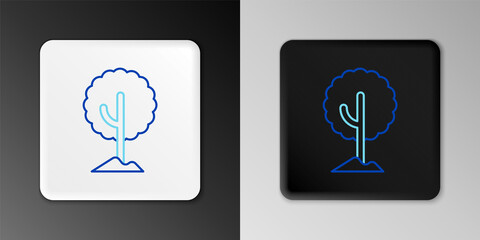 Line Tree icon isolated on grey background. Forest symbol. Colorful outline concept. Vector