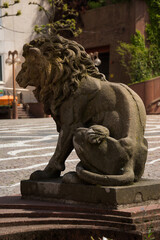 PIRMASENS ,Germany.-Lion  STONE statue