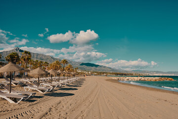 Beautiful Puerto Banus in Marbella, Spain on a beautiful day