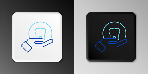 Line Tooth icon isolated on grey background. Tooth symbol for dentistry clinic or dentist medical center and toothpaste package. Colorful outline concept. Vector