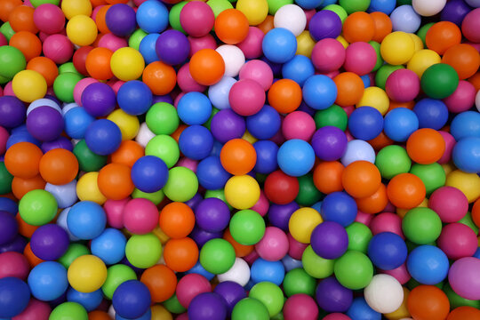 colorful plastic balls in the children's playroom, background, texture