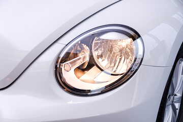 white car headlight
