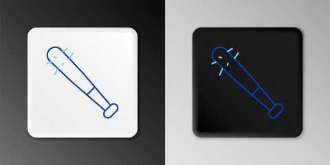 Line Baseball bat with nails icon isolated on grey background. Violent weapon. Colorful outline concept. Vector