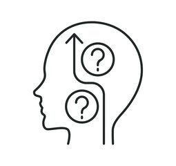 line icon, algorithm in the head, bypass problematic issues