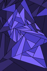 Geometric background of crystalline triangles mosaic style. - 432228679