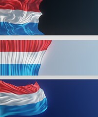 Abstract Luxembourg Flag 3D Render (3D Artwork)