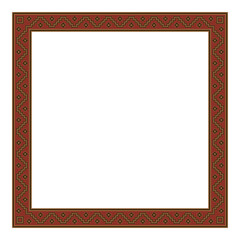 Ethnic geometric square frame. American Indian style. 