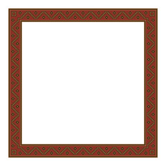 Ethnic geometric square frame. American Indian style. 