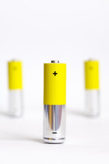 AA Batteries Closeup on white Background
