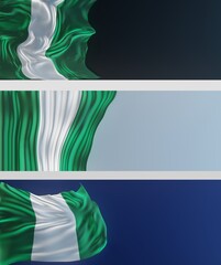 Abstract Nigeria Flag 3D Render (3D Artwork)