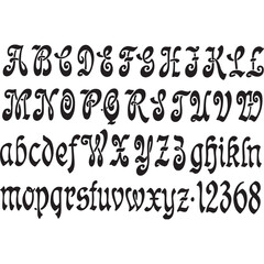 Modern Alphabet Silhouette Vector