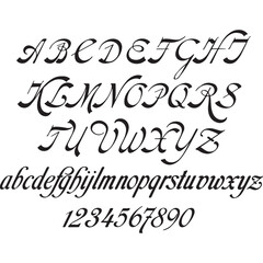 Modern Alphabets Silhouette Vector