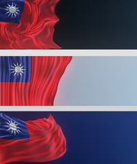 Abstract Taiwan Flag 3D Render (3D Artwork)