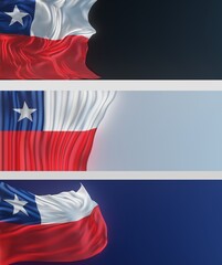 Abstract Chile Flag 3D Render (3D Artwork)