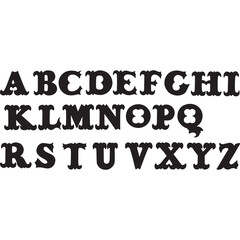 Modern Alphabet Silhouette Vector