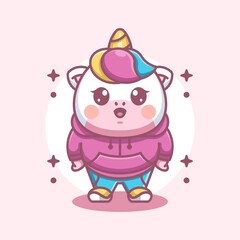 Cute unicorn mascot cartoon design
