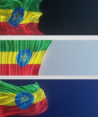 Abstract Ethiopia Flag 3D Render (3D Artwork)