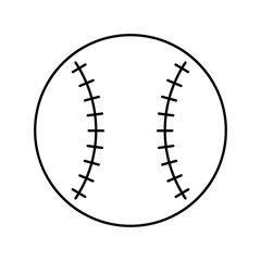 Baseball doodle style icon isolated in black color on white background. Vector illustration.