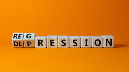 Depression or regression symbol. Turned cubes and changed the word 'depression' to 'regression'....