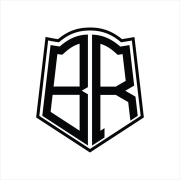 recommend clip art: Logo monogram with shield shape outline design template