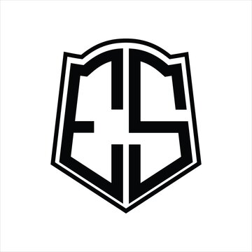 recommend clip art: Logo monogram with shield shape outline design template