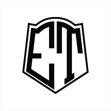 recommend clip art: Logo monogram with shield shape outline design template