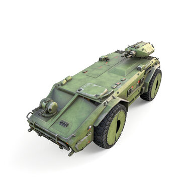 tank drone view in white background