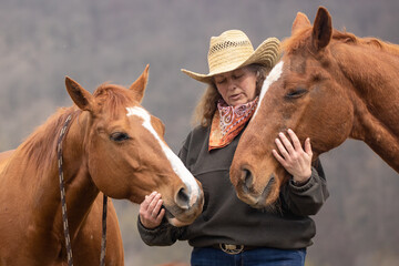 Cowgirl with horse