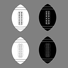 American football black white outline