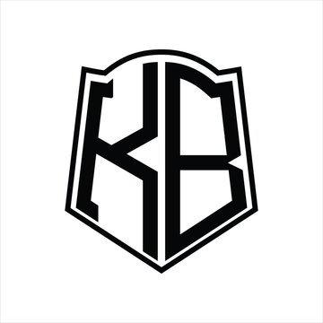 recommend clip art: KB Logo monogram with shield shape outline design template