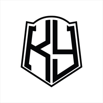recommend clip art: KY Logo monogram with shield shape outline design template