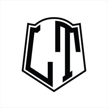 recommend clip art: LT Logo monogram with shield shape outline design template
