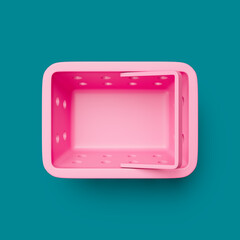 Shoping basket simple icon template 3d illustration on pastel background. Minimal concept. 3d rendering isolated with soft shadows.