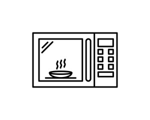 Microwave oven icon isolated on white background. Home appliances icon. Vector Illustration