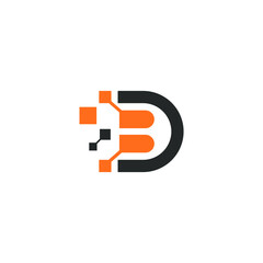 logo design letter DB digital vector