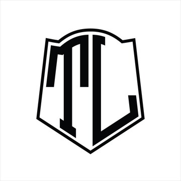 recommend clip art: TL Logo monogram with shield shape outline design template