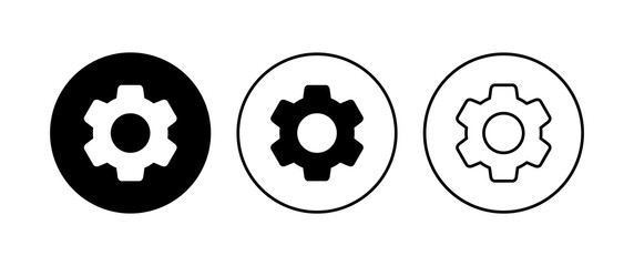 Setting Icon set. Cog Settings Icon Symbol