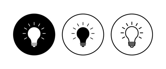 Lamp icon set. Light bulb icon vector. idea symbol.