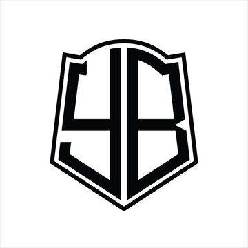 recommend clip art: YB Logo monogram with shield shape outline design template