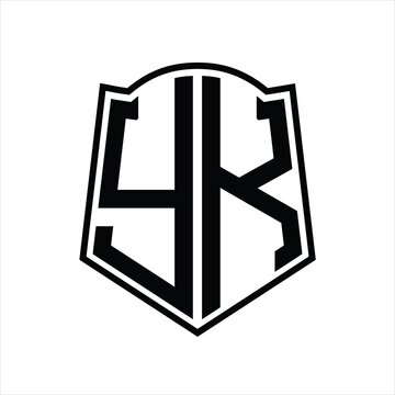 recommend clip art: YK Logo monogram with shield shape outline design template