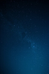 Beautiful vertical shot of a starry night sky