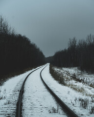Obraz premium railway in winter