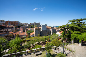 Fototapeta na wymiar Panoramic view of the garden of San Michele street in Trieste, Italy