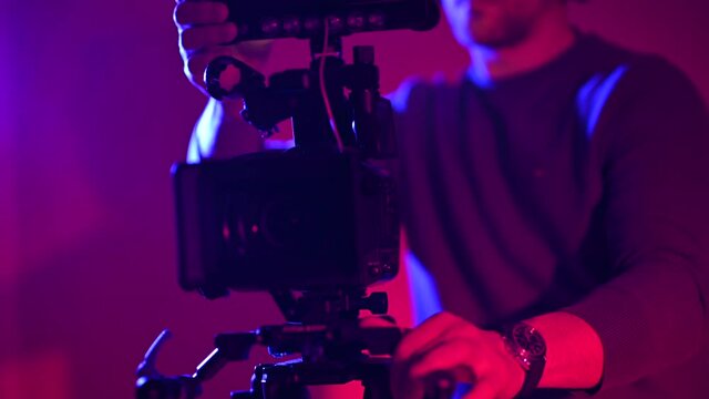 Camera Operator Testing New Video Equipment