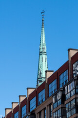 The steeple of the Anglican Saint James Cathedral, Old Town, Toronto, Canada
